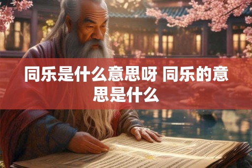 同乐是什么意思呀 同乐的意思是什么 同乐是什么意思呀 同乐的意思是什么