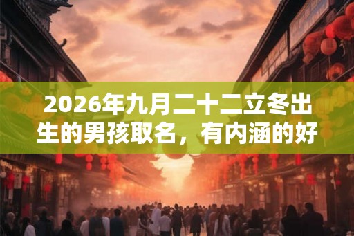 2026年九月二十二立冬出生的男孩取名,有内涵的好名字推荐 2026年九月二十二立冬出生的男孩取名,有内涵的好名字推荐