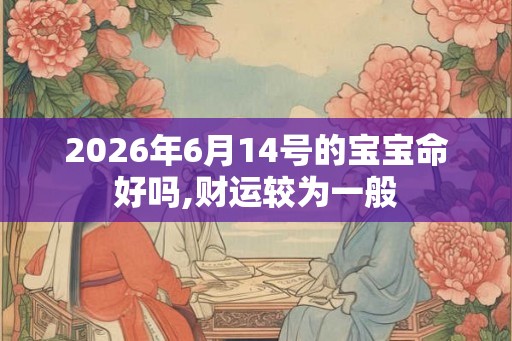 2026年6月14号的宝宝命好吗,财运较为一般