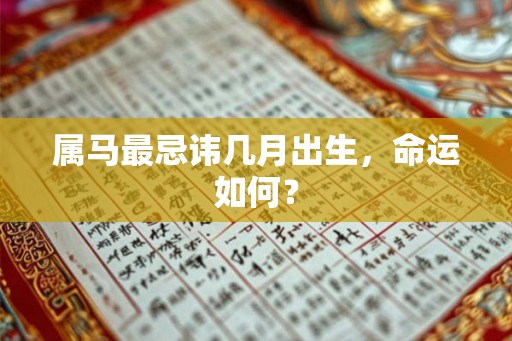 属马最忌讳几月出生，命运如何？