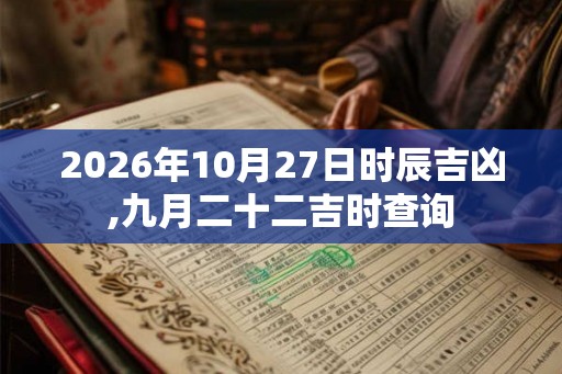 2026年10月27日时辰吉凶,九月二十二吉时查询