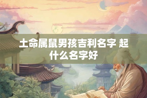 土命属鼠男孩吉利名字 起什么名字好 土命属鼠男孩吉利名字 起什么名字好