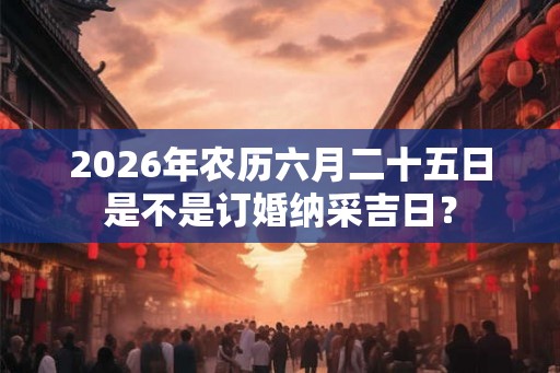 2026年农历六月二十五日是不是订婚纳采吉日？
