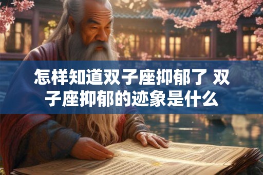 怎样知道双子座抑郁了 双子座抑郁的迹象是什么 怎样知道双子座抑郁了 双子座抑郁的迹象是什么