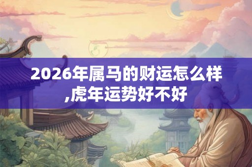 2026年属马的财运怎么样,虎年运势好不好