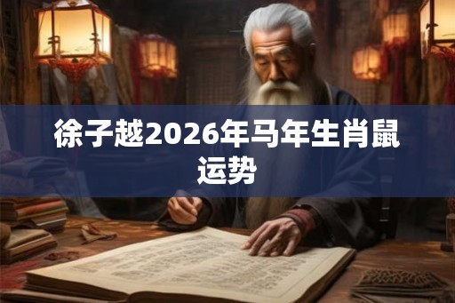 徐子越2026年马年生肖鼠运势