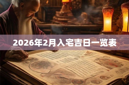 2026年2月入宅吉日一览表