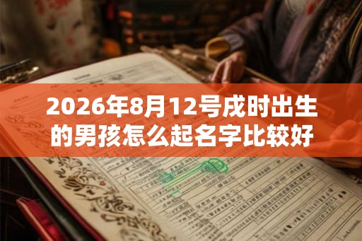 2026年8月12号戌时出生的男孩怎么起名字比较好