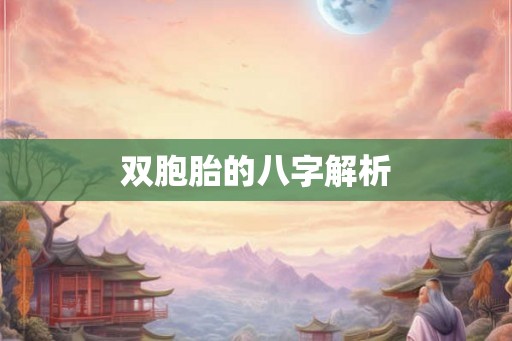 双胞胎的八字解析