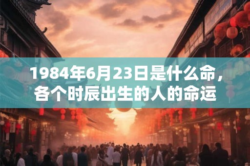 1984年6月23日是什么命，各个时辰出生的人的命运