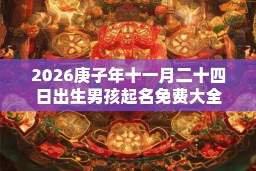 2026庚子年十一月二十四日出生男孩起名免费大全