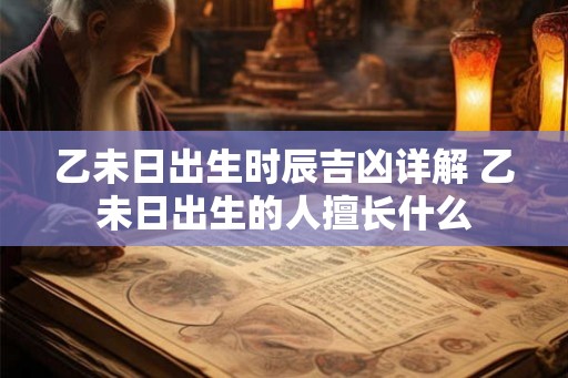 乙未日出生时辰吉凶详解 乙未日出生的人擅长什么
