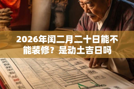 2026年闰二月二十日能不能装修？是动土吉日吗