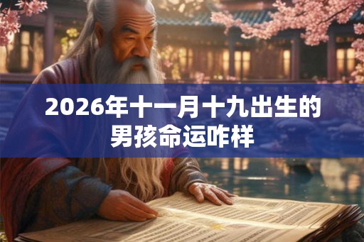 2026年十一月十九出生的男孩命运咋样