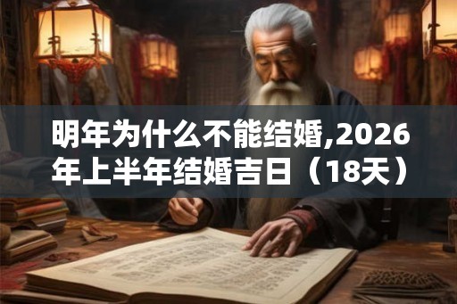明年为什么不能结婚,2026年上半年结婚吉日（18天）