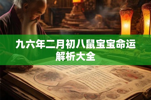九六年二月初八鼠宝宝命运解析大全 九六年二月初八鼠宝宝命运解析大全