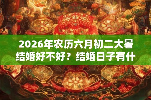 2026年农历六月初二大暑结婚好不好？结婚日子有什么讲究？