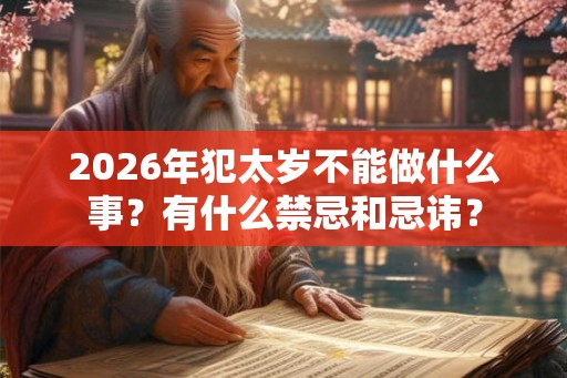 2026年犯太岁不能做什么事？有什么禁忌和忌讳？