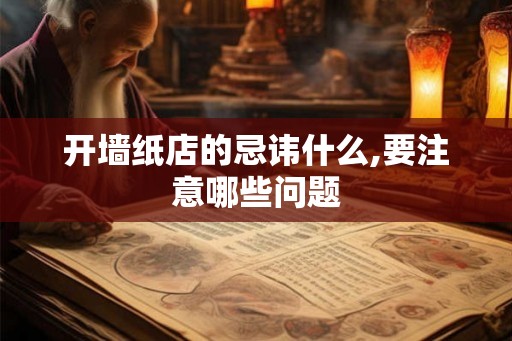 开墙纸店的忌讳什么,要注意哪些问题