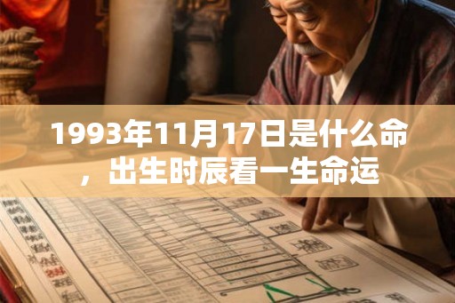 1993年11月17日是什么命，出生时辰看一生命运