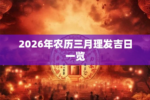 2026年农历三月理发吉日一览