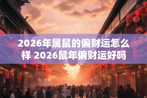 2026年属鼠的偏财运怎么样 2026鼠年偏财运好吗