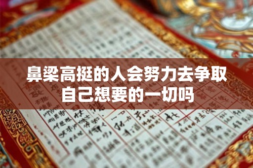鼻梁高挺的人会努力去争取自己想要的一切吗