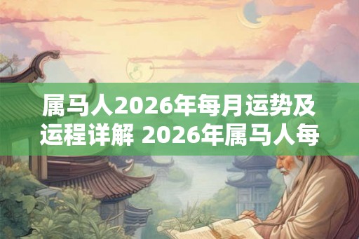 属马人2026年每月运势及运程详解 2026年属马人每月运势如何