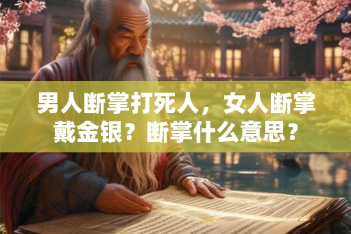男人断掌打死人，女人断掌戴金银？断掌什么意思？