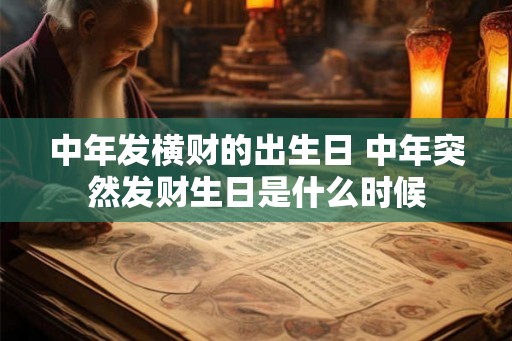 中年发横财的出生日 中年突然发财生日是什么时候