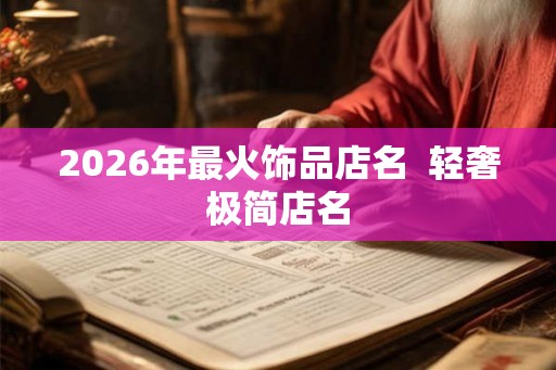 2026年最火饰品店名  轻奢极简店名