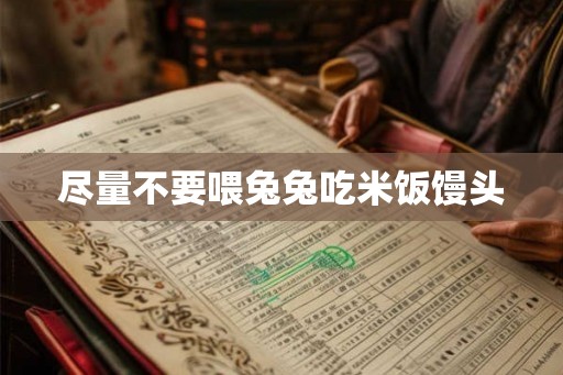 尽量不要喂兔兔吃米饭馒头 尽量不要喂兔兔吃米饭馒头
