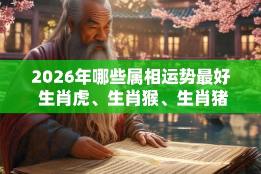 2026年哪些属相运势最好 生肖虎、生肖猴、生肖猪
