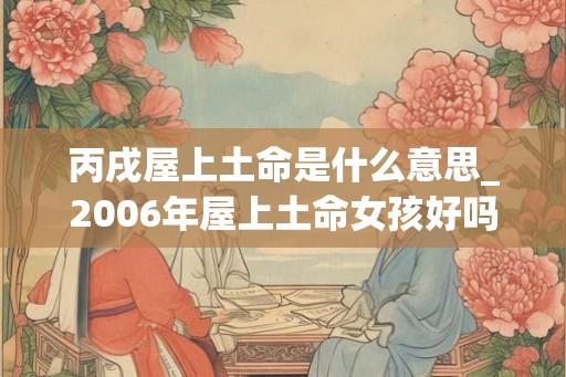 丙戌屋上土命是什么意思_2006年屋上土命女孩好吗