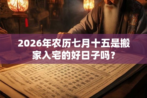 2026年农历七月十五是搬家入宅的好日子吗？