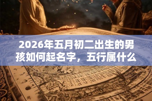 2026年五月初二出生的男孩如何起名字，五行属什么