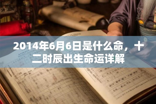 2014年6月6日是什么命，十二时辰出生命运详解