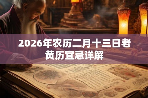 2026年农历二月十三日老黄历宜忌详解 2026年农历二月十三日老黄历宜忌详解