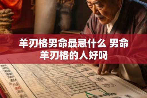 羊刃格男命最忌什么 男命羊刃格的人好吗