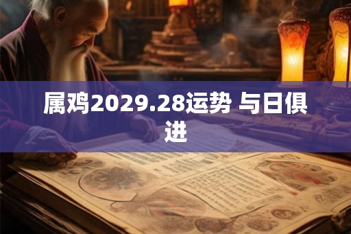 属鸡2029.28运势 与日俱进