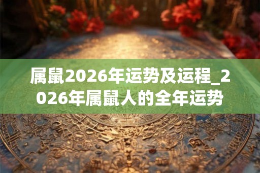 属鼠2026年运势及运程_2026年属鼠人的全年运势