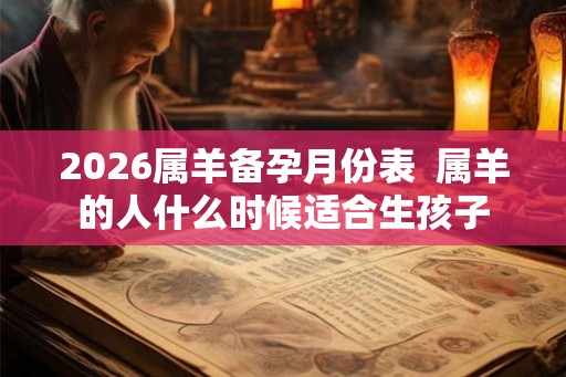2026属羊备孕月份表  属羊的人什么时候适合生孩子