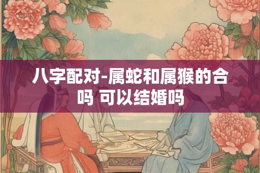 八字配对-属蛇和属猴的合吗 可以结婚吗 八字配对-属蛇和属猴的合吗 可以结婚吗