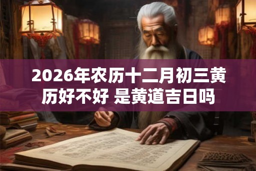 2026年农历十二月初三黄历好不好 是黄道吉日吗