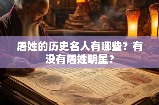 屠姓的历史名人有哪些？有没有屠姓明星？