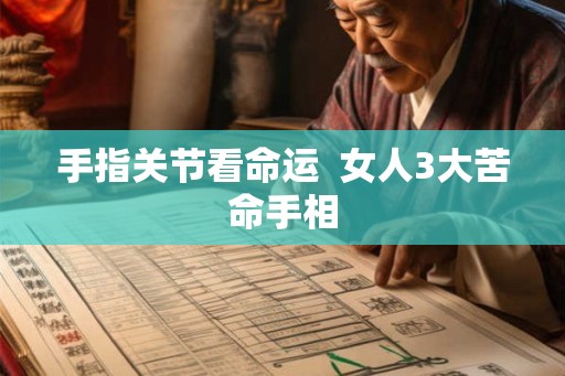 手指关节看命运  女人3大苦命手相
