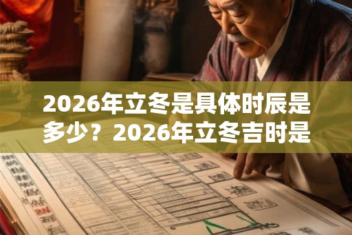 2026年立冬是具体时辰是多少？2026年立冬吉时是几时？