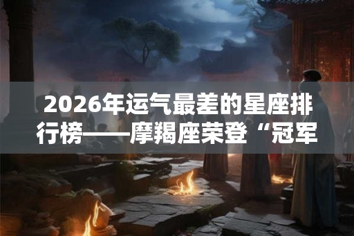 2026年运气最差的星座排行榜——摩羯座荣登“冠军”！
