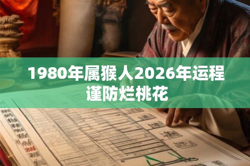 1980年属猴人2026年运程 谨防烂桃花