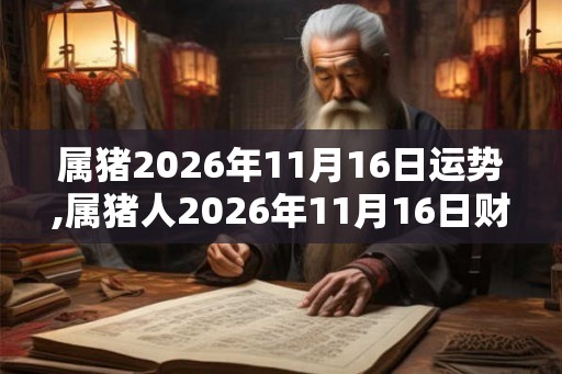 属猪2026年11月16日运势,属猪人2026年11月16日财运,生肖猪2026年11月16日运势
